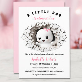 Little Boo Peeking Halloween Girl Shower Inbjudningar