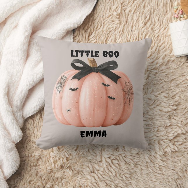 Little Boo Personlig Halloween Pumpkin Kudde (Filt)