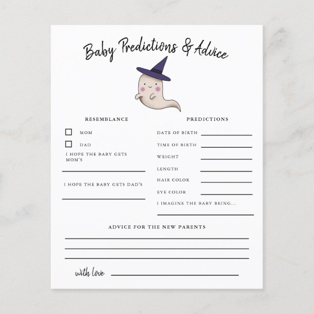 Little Boo Predications & Advice Card för flicka G (Framsida)