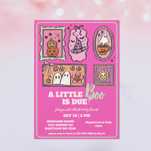 Little Boo Preppy Rosa Fall Baby Shower Inbjudningar