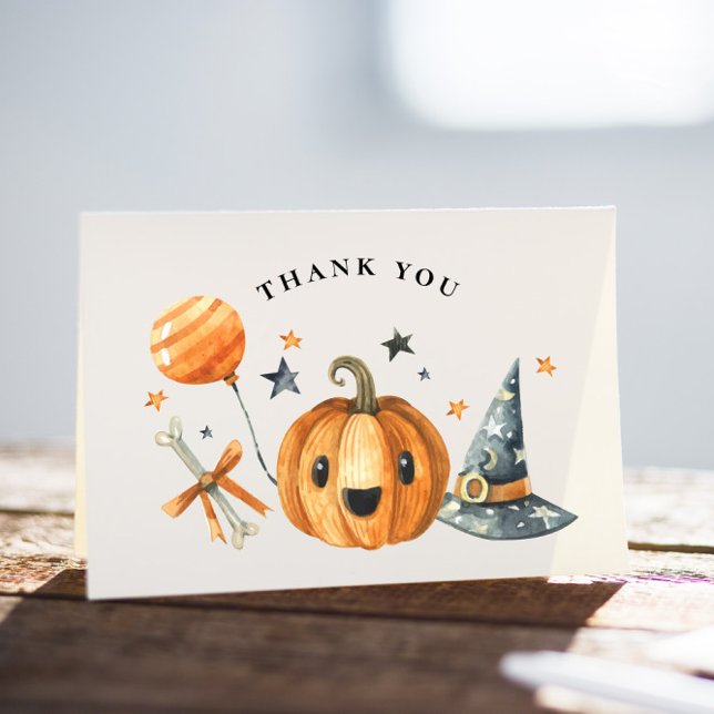 Little Boo Pumpkin Halloween Baby Shower Tack Kort (Skapare uppladdad)