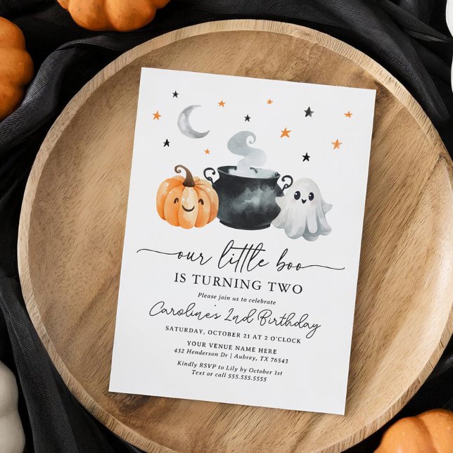 Little Boo Pumpkin Halloween Birthday Inbjudningar (Skapare uppladdad)