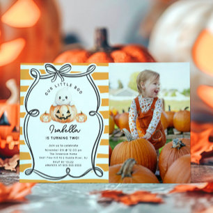 Little Boo Pumpkin Photo 1st Birthday Inbjudningar
