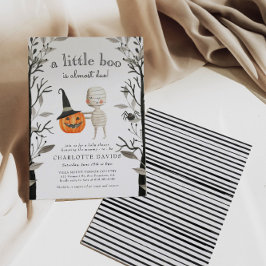 Little Boo Pumpkin Spooky Halloween Baby Shower Inbjudningar
