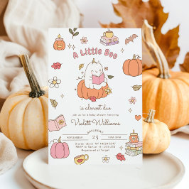 Little Boo Retro Rosa Fall Baby Shower Inbjudningar