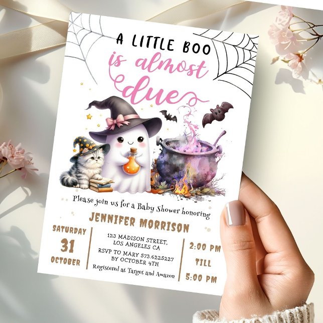 Little Boo Rosa Brewing Halloween Baby Shower Inbjudningar (Skapare uppladdad)