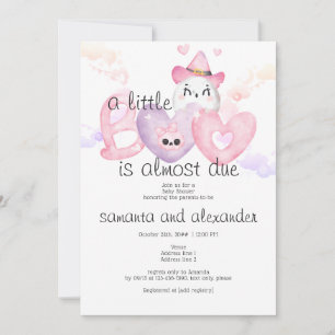 Little BOO Rosa Coquette Skull Gothic Baby Shower Inbjudningar