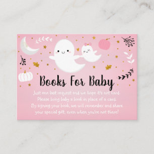 Little Boo Rosa Ghost Baby Shower Bok-begäran Tilläggskort