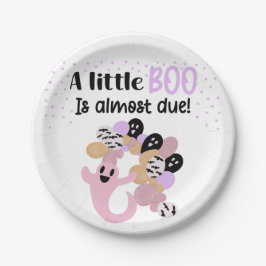 Little Boo Rosa Ghost Girls Baby Shower Papper Pla