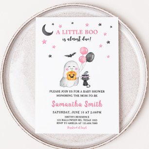 Little Boo Rosa Ghost Halloween Baby Shower Inbjudningar