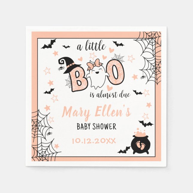 LITTLE BOO ROSA HALLOWEEN BABY SHOWER PAPPERSSERVETT (Framsidan)