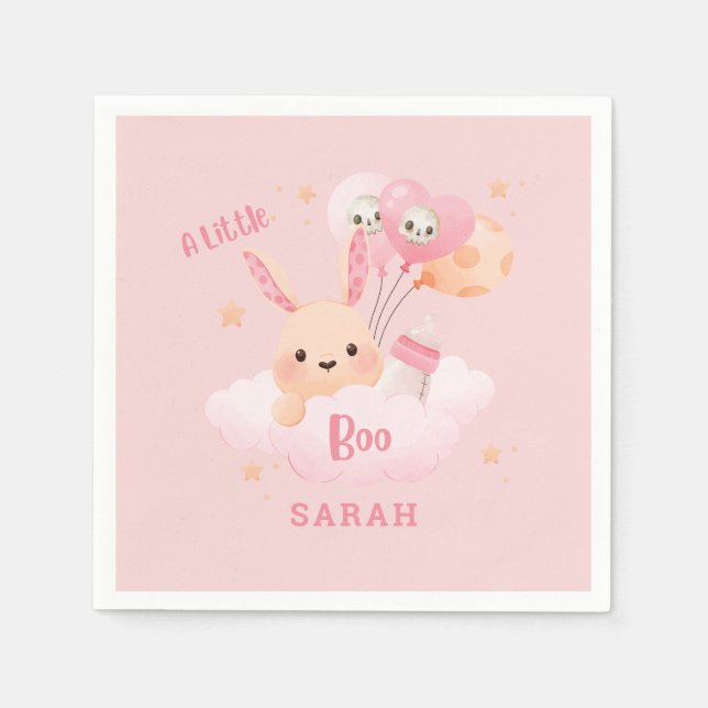 Little Boo Rosa Halloween Baby Shower Pappersservett (Framsidan)