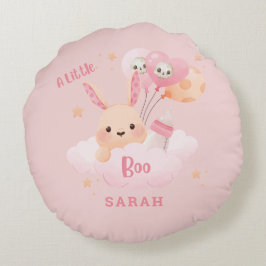 Little Boo Rosa Halloween Baby Shower Rund Kudde