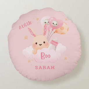 Little Boo Rosa Halloween Baby Shower Rund Kudde