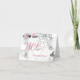 Little Boo Rosa Halloween Ghost Baby Shower Tack Kort