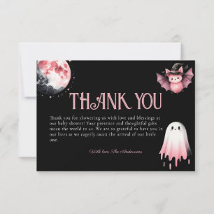 Little Boo Rosa Halloween Ghost Baby Shower Tack Kort