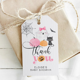 Little Boo rosa pooky babydusch tack. Presentetikett
