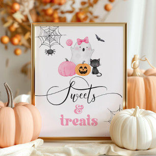Little Boo rosa spöket Halloween Sweets and Treats Poster