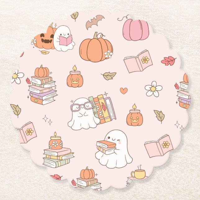 Little Boo Rosa Whimsical Bokar Baby Shower Underlägg Papper (Framsida)