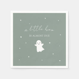 Little Boo Sagegrön Könsneutral Baby Shower Pappersservett