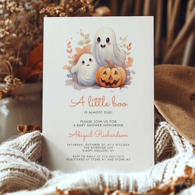 Little Boo Spöken Pumpkin Fall Baby Shower Inbjudningar (Skapare uppladdad)