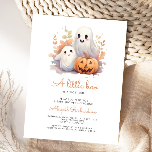 Little Boo Spöken Pumpkin Fall Baby Shower Vykort (Skapare uppladdad)
