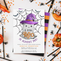 Little BOO-spöket och rand Halloween-babydusch