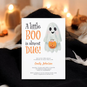 Little boo spökpumpa Halloween babydusch Inbjudningar