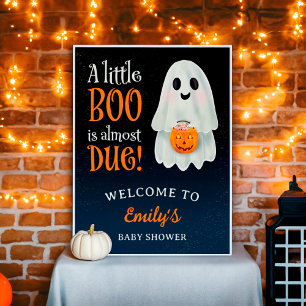 Little boo spökpumpa Halloween babydusch Poster