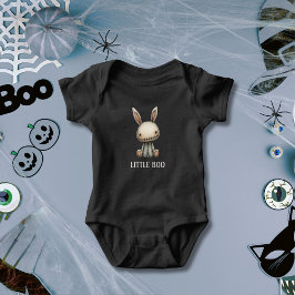 Little Boo Spooky Cute Bunny Black T Shirt