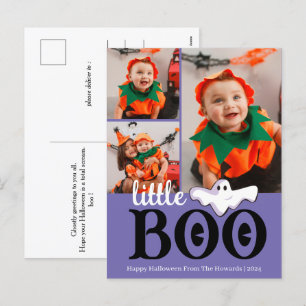 Little Boo! Spooky Cute Halloween-familjfoto Helg Vykort