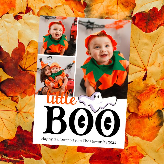 Little Boo! Spooky Cute Halloween-familjfoto Julkort (Skapare uppladdad)