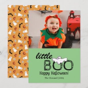 Little Boo! Spooky Cute Halloween-familjfoto Julkort