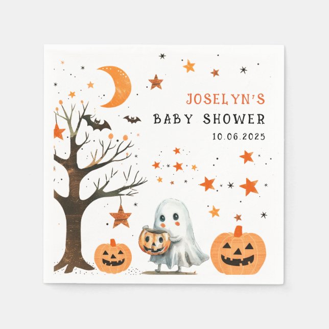 Little BOO Star Mönster Halloween Baby Shower Pappersservett (Framsidan)