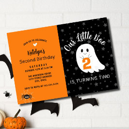 Little Boo Turning 2 Halloween andra födelsedagen Inbjudningar