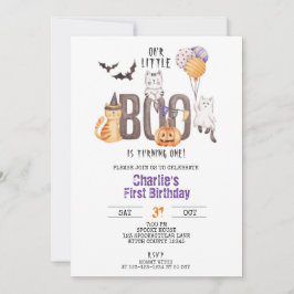 Little Boo Turns One, Halloween 1st Birthday Inbjudningar