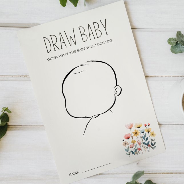 Little Boskap Baby Shower Draw Baby Game Flygblad (Skapare uppladdad)