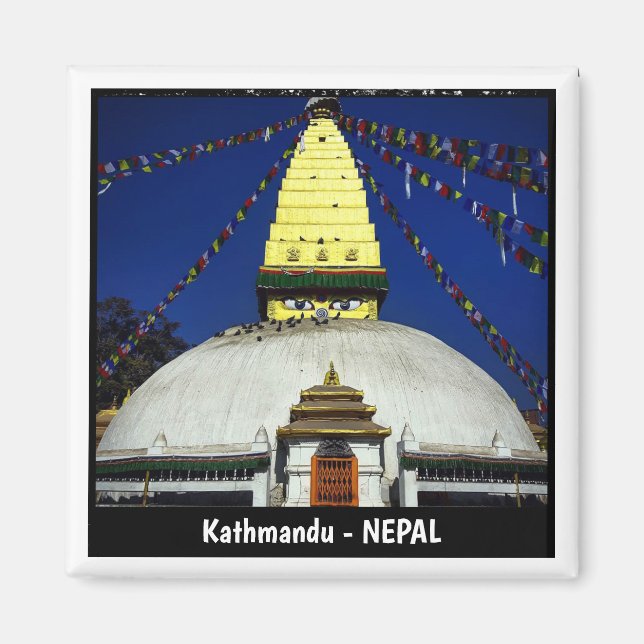 Little Boudhanath Stupa, Kathmandu, Nepal Magnet (Framsidan)