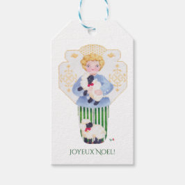 Little Boy Angel med Lamb-märkre Presentetikett