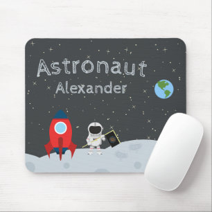Little Boy Astronaut på Måne, First Namn Space Musmatta