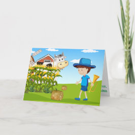 Little Boy Blue Farm Roligt Kids Fab Colorful Kort