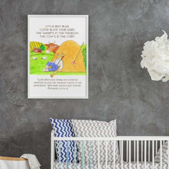 Little Boy Blue med Scripture Poster (Skapare uppladdad)