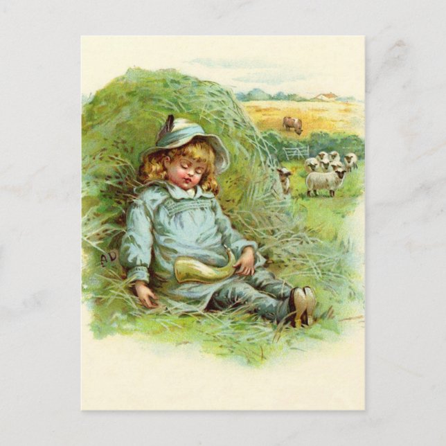 Little Boy Blue Nursery Rhyme Vykort (Framsida)