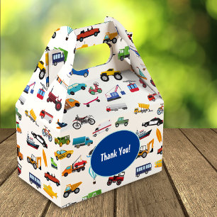 Little Boy Cars Fordon Mönster Kid Födelsedagsfest Presentaskar