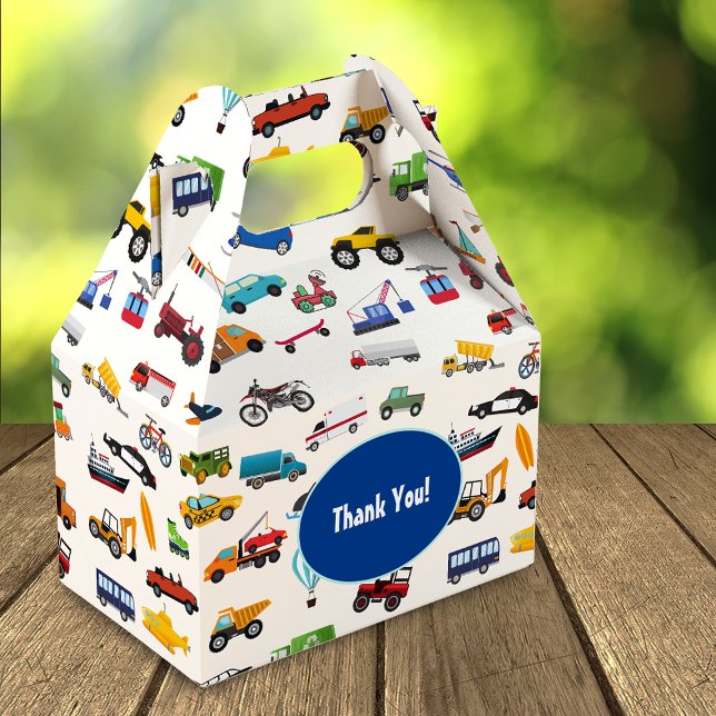 Little Boy Cars Fordon Mönster Kid Födelsedagsfest Presentaskar (Skapare uppladdad)
