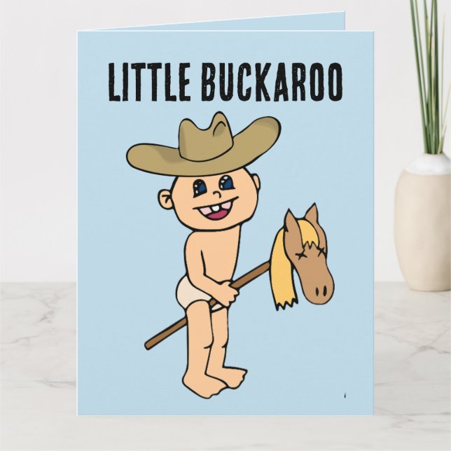 LITTLE BOY COWBOY BUCKAROO BIRTHDAY CARD TACK KORT (Framsida)