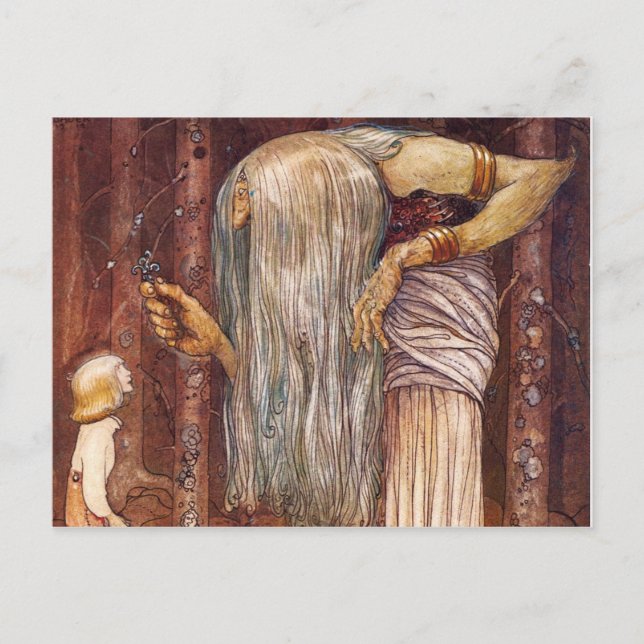 Little Boy fick Troll Herb Vykort (Framsida)