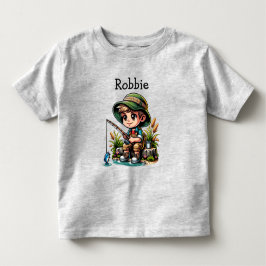Little Boy Fishing Cartoon Personalized T Shirt