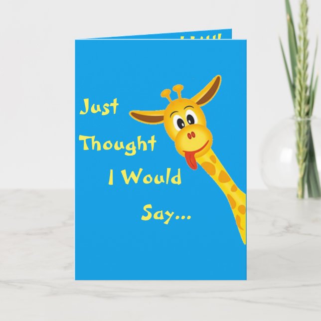 Little Boy Giraffe Birthday Kort (Framsida)