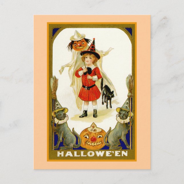 Little Boy Halloween Vykort (Framsida)